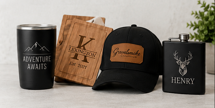 Examples of engraved Gravelsmoke products